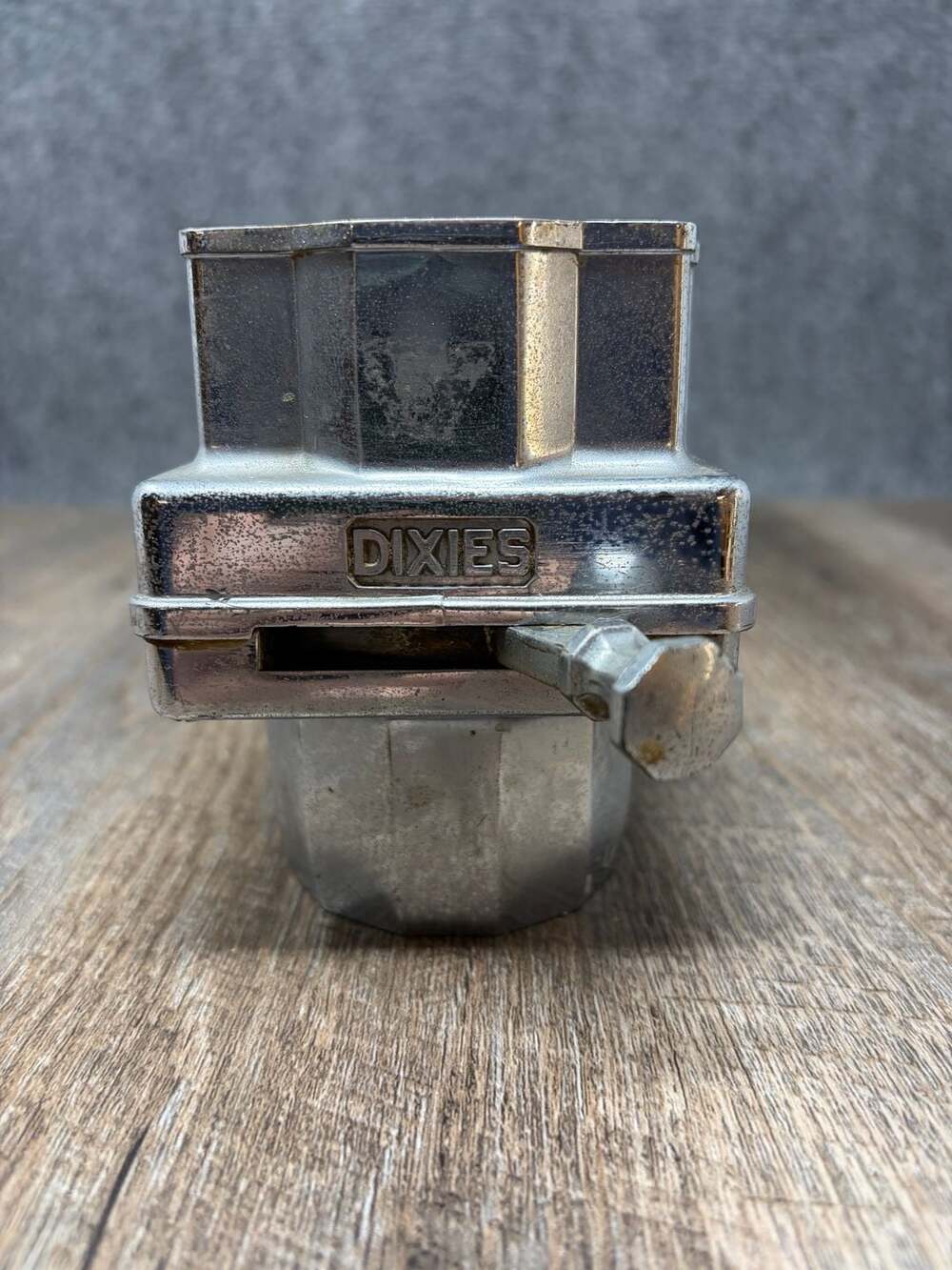Antique Dixie Cup Mechanical Dispenser CHROME Individual Drinking Co Vtg-bracket